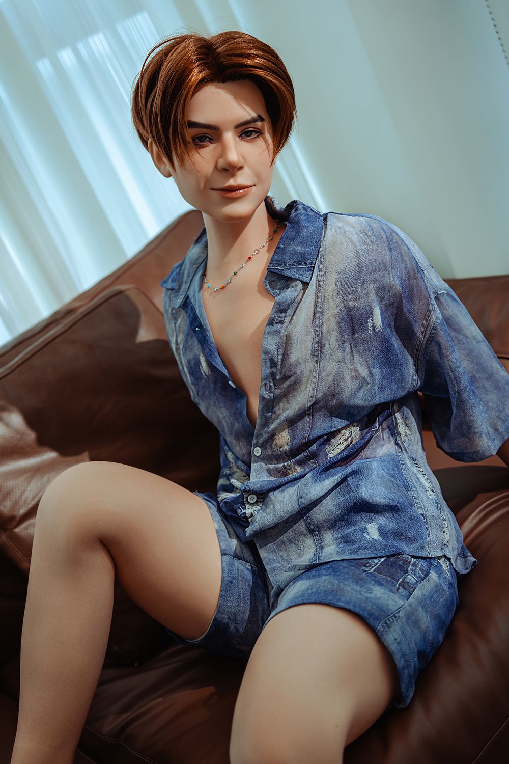 SY DOLL | 160cm(5.25’)- Full Silicone - Automatic Penis Insertion - Charming Handsome Realistic Gay Male Sex Doll - Logan