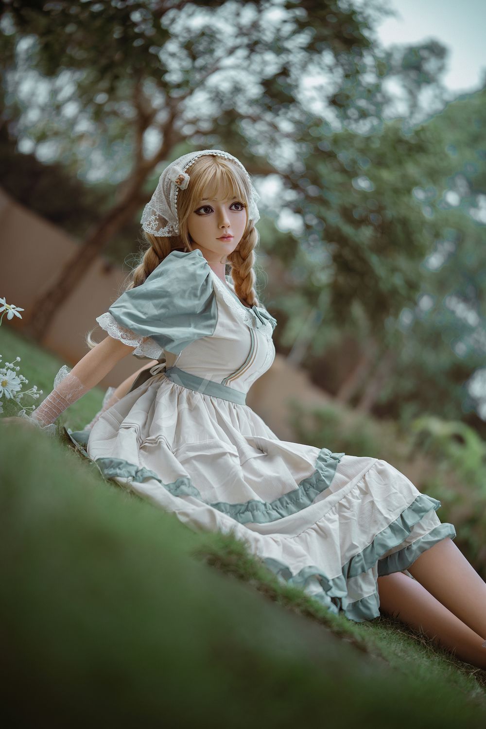 SY DOLL | 164cm(5.38‘) - Full Silicone - Realistic Seductive Alluring Sweet Blonde Lolita Big Breasts Sex Doll - Vanessa