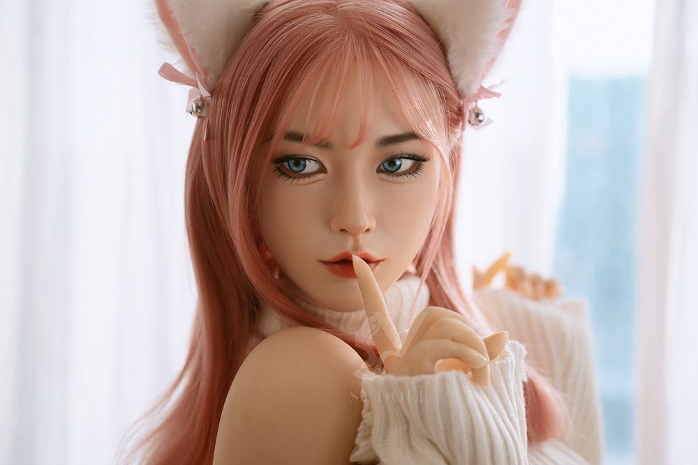 SY DOLL | 160cm(5.25‘)- Silicone Head - Realistic Pink-Hair Asian Cosplay Sex Doll - Foxy12
