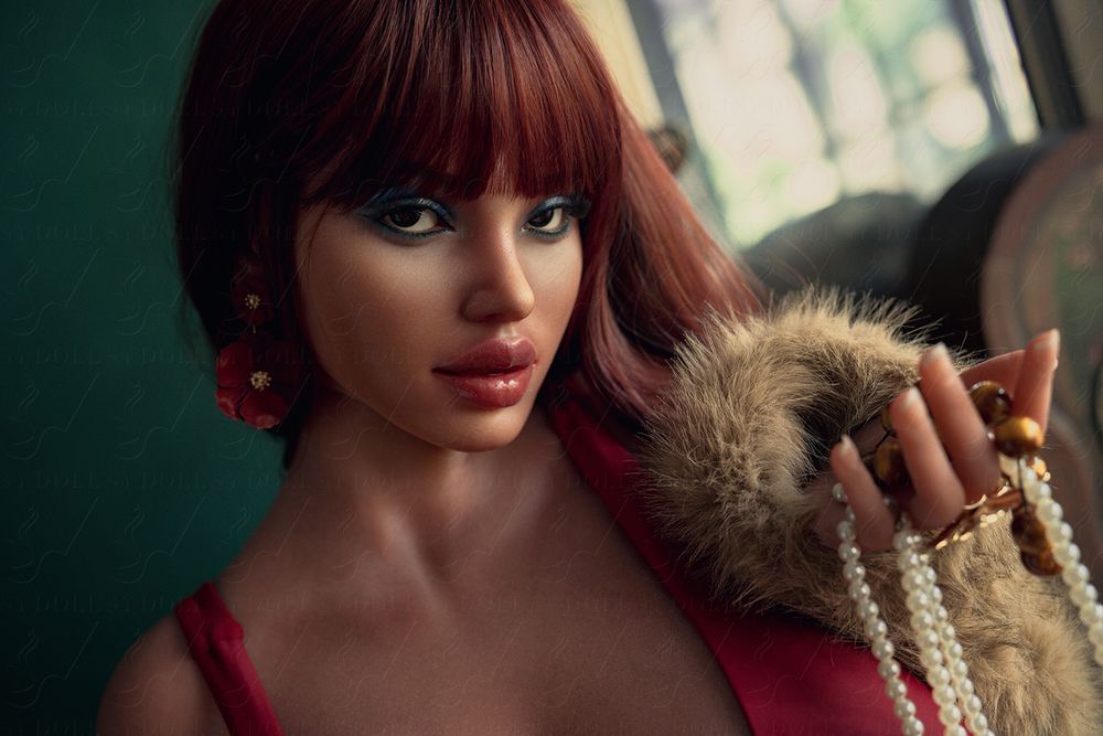 SY DOLL | 161cm(5.28‘) - Silicone Head - Sultry American Red-hair Bombshell Realistic Huge Breasts Sex Doll - Lola