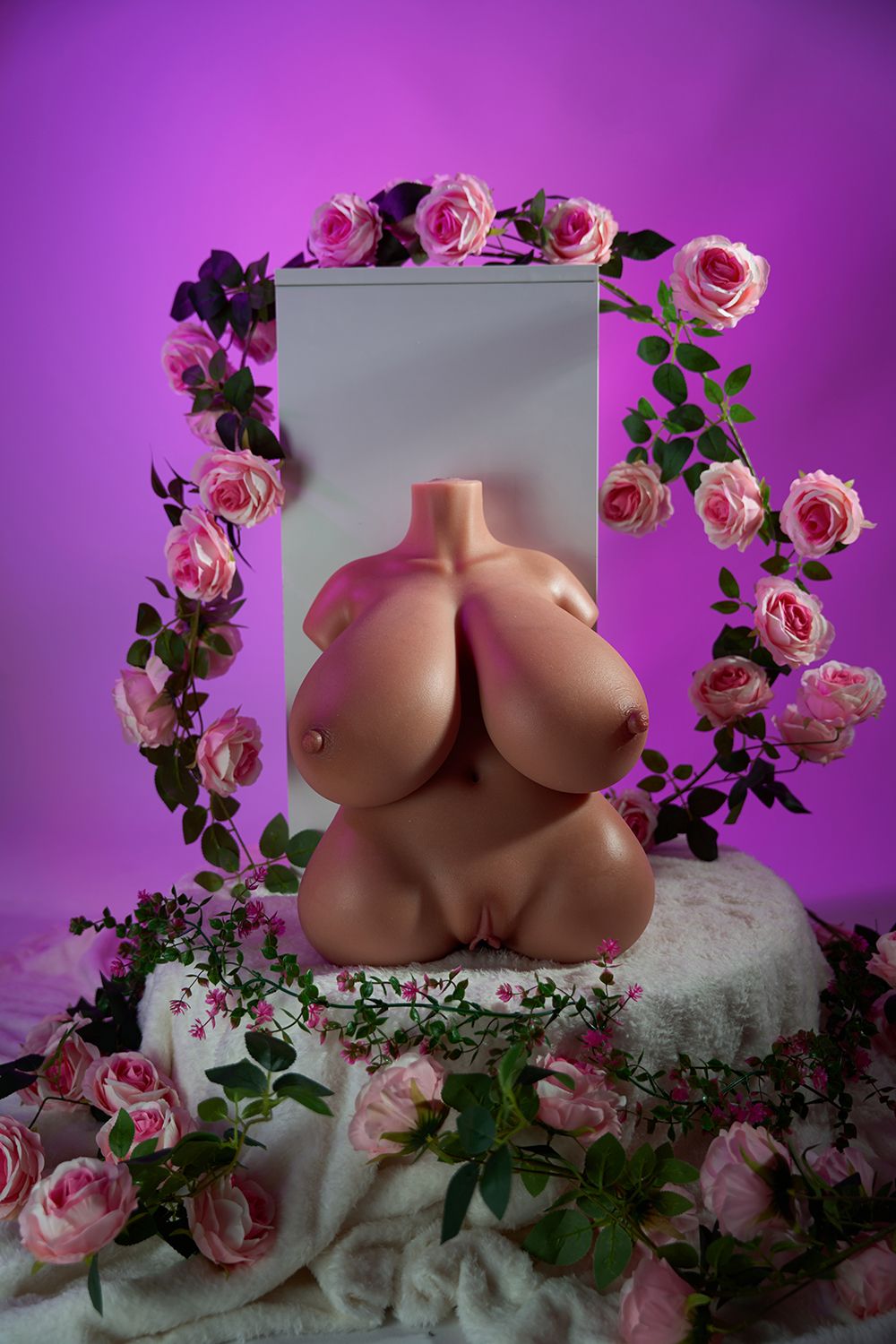 SY DOLL | 48cm (1’57”) - Full Silicone - M Series Seductive Luxury Milf Queen Realistic Half-Body Torso Sex Doll - Rosa