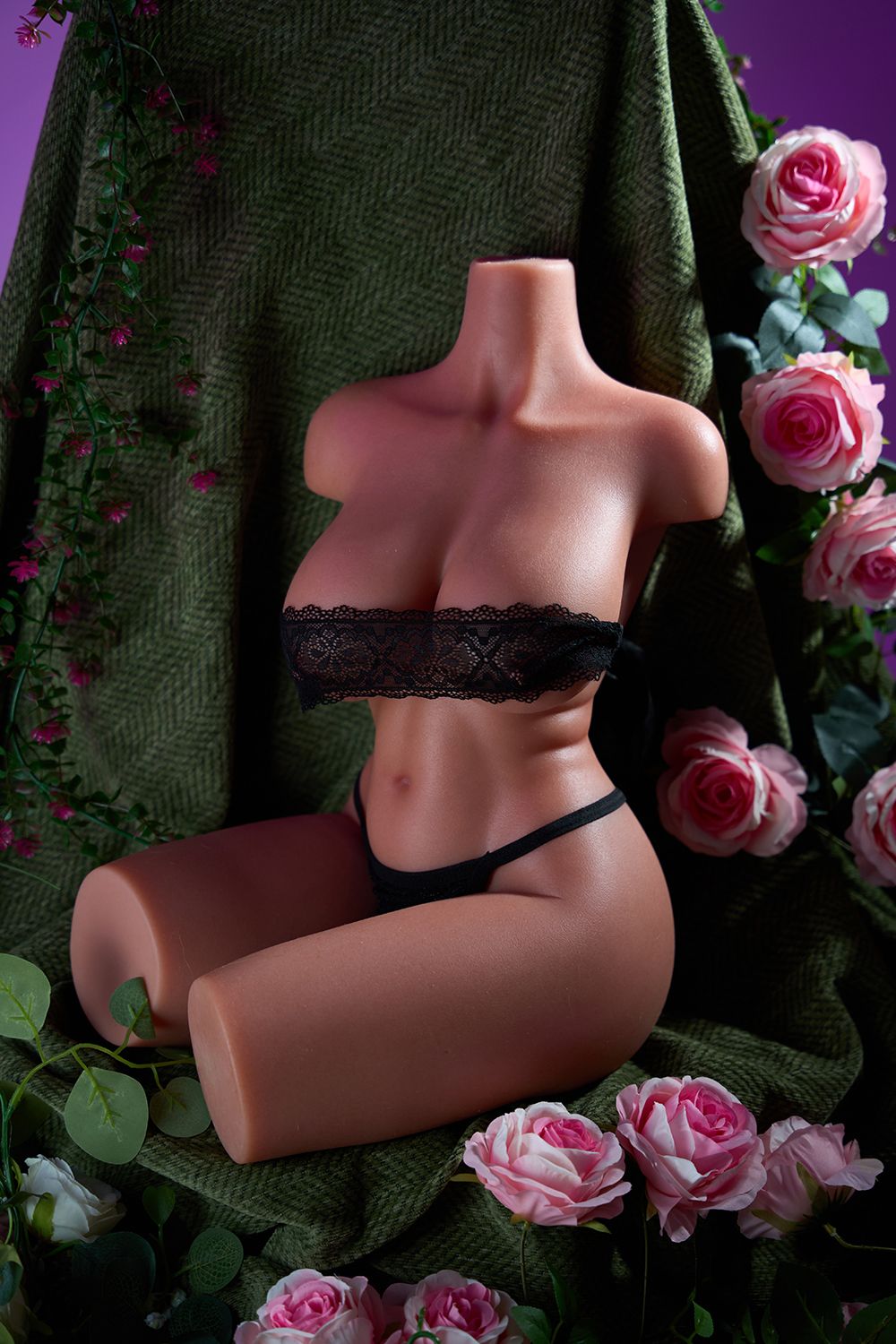 SY DOLL | 60cm (1.97') - Silicone - Alluring Slim Waist Big Breasts Realistic Half-Body Torso Sex Doll - Sophia