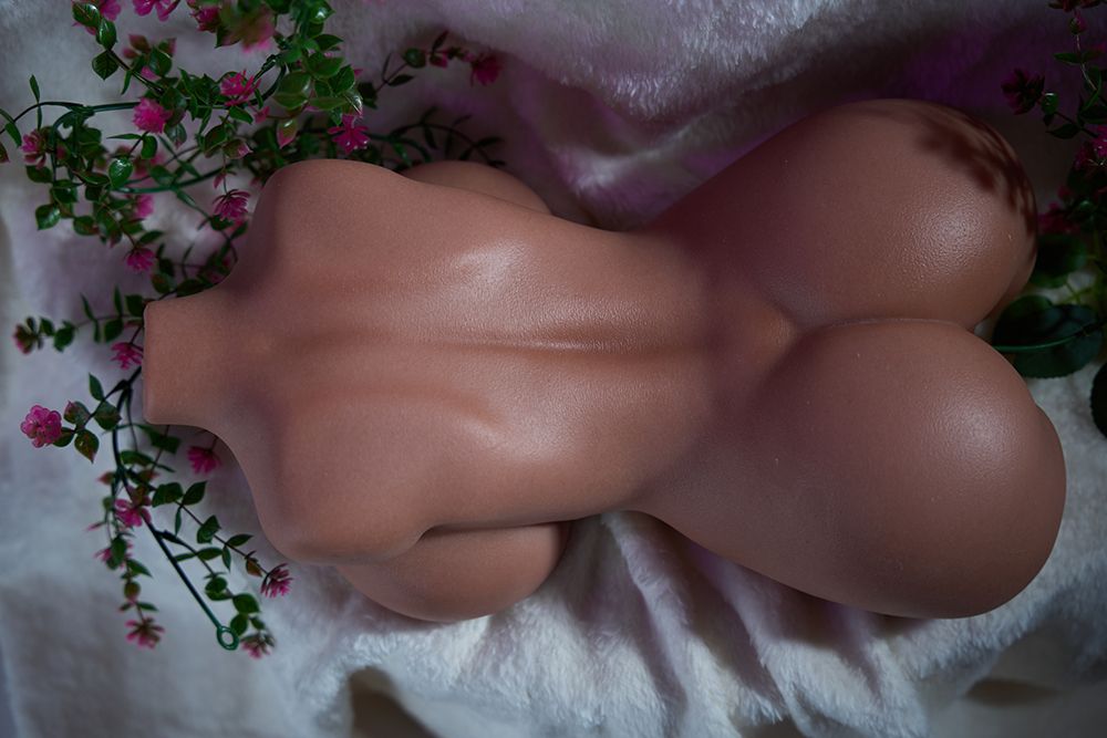 SY DOLL | 40cm (1.31') - Silicone - Big Breasts Elegance Voluptuous Tan Skin Realistic Half-Body Torso Sex Doll - Meroy