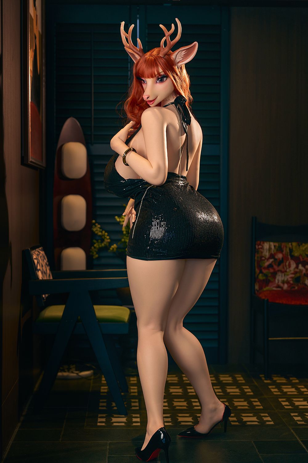 Moonvale Doll | 170cm ( 5.58’ ) - Full Silicone - Seductive Deer-Head Furry Bombshell Realistic Huge Breasts Sex Doll - Cerina