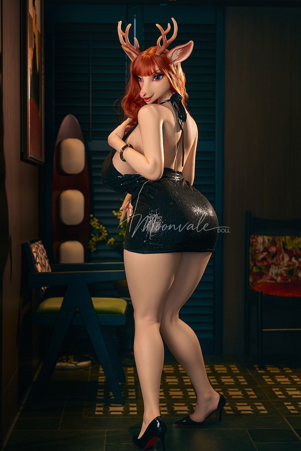Moonvale Doll | 170cm ( 5.58’ ) - Full Silicone - Seductive Deer-Head Furry Bombshell Realistic Huge Breasts Sex Doll - Cerina