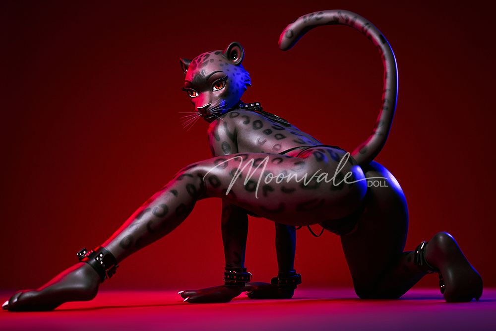 Moonvale Doll | 165cm ( 5.41’ ) - Full Silicone - Cold Seductive Wild Black Panther BDSM-style Furry Realistic Big Breasts Sex Doll - Velara