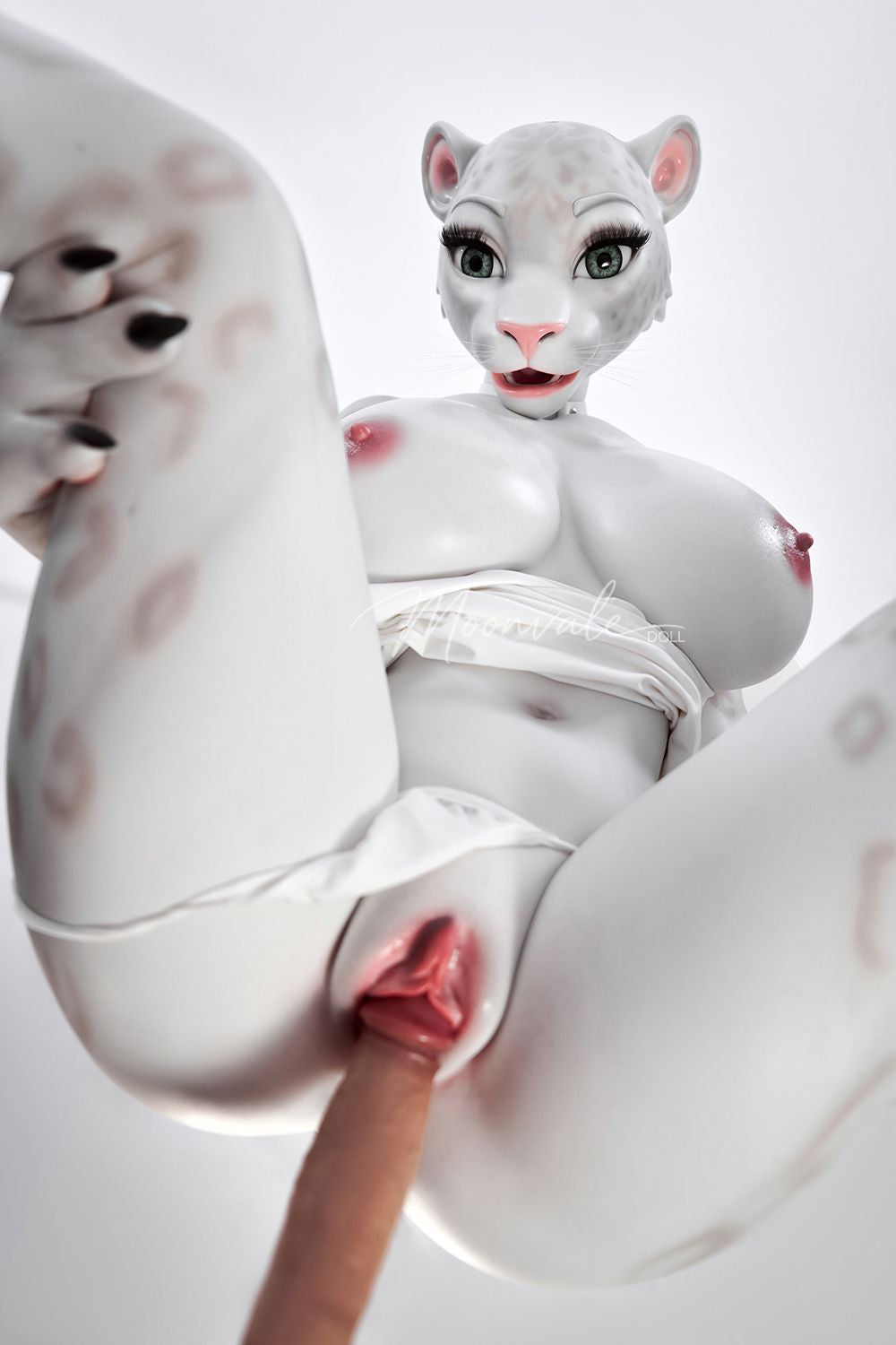 Moonvale Doll | 165cm ( 5.41’ ) - Full Silicone - Seductive Cool Office Lady White Panther Furry Realistic Big Breasts Sex Doll - Velara