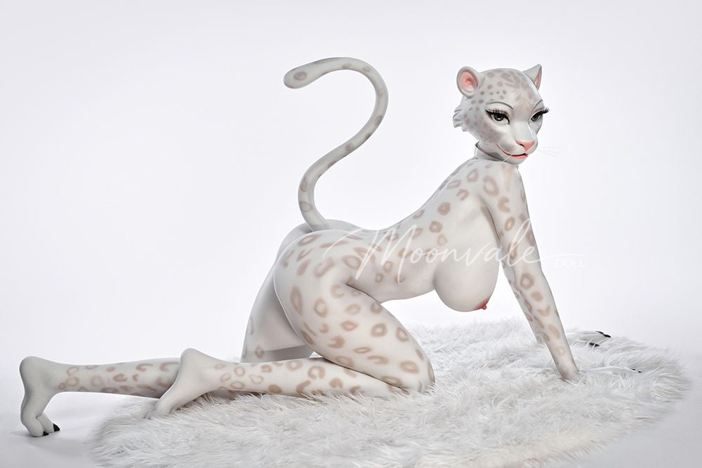 Moonvale Doll | 165cm ( 5.41’ ) - Full Silicone - Seductive Cool Office Lady White Panther Furry Realistic Big Breasts Sex Doll - Velara