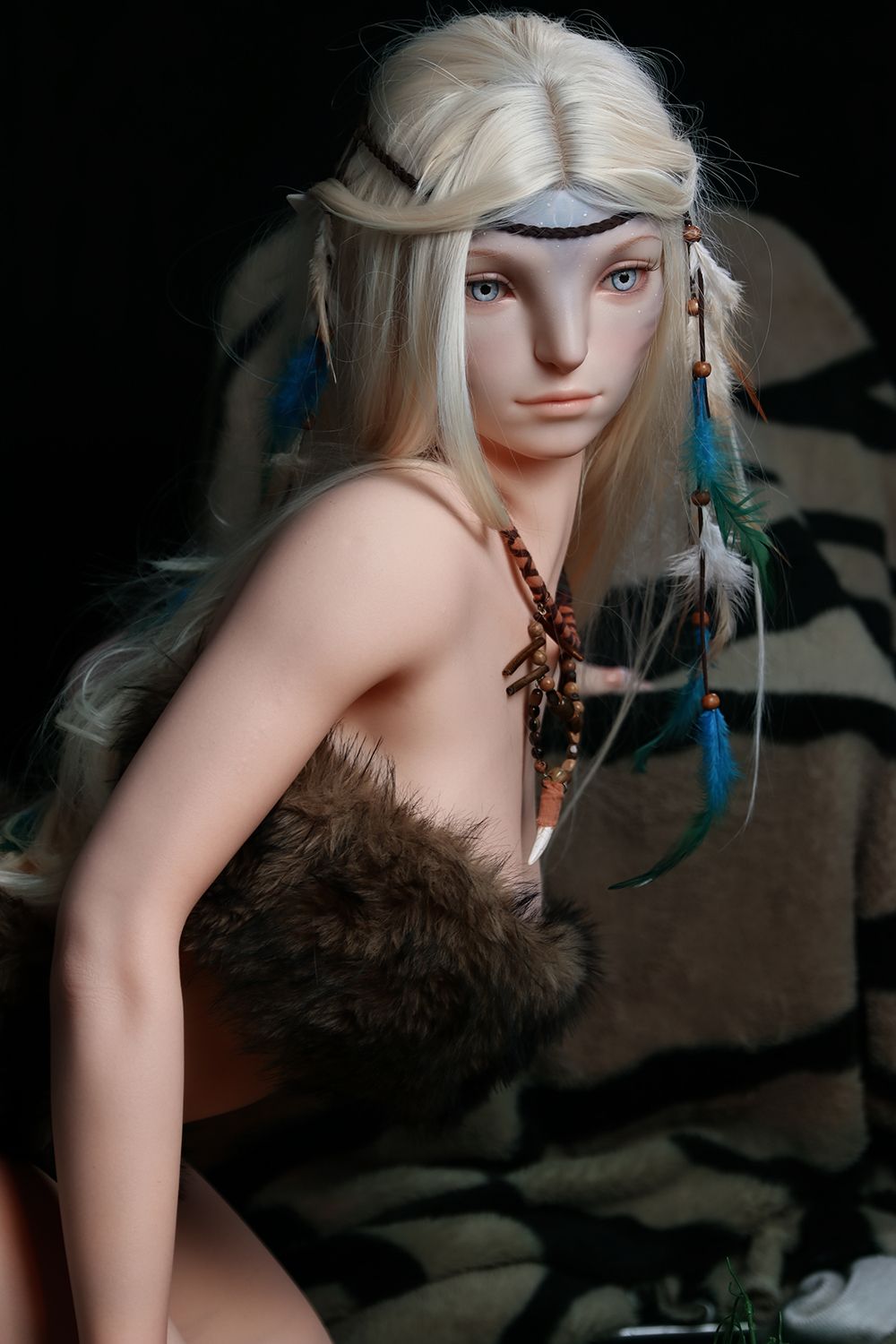 SY DOLL | 170cm ( 5.58’ ) - Full Silicone - M Series Seductive Wild Blonde Jungle Avatar-style Realistic Small Breasts Sex Doll - Lirael