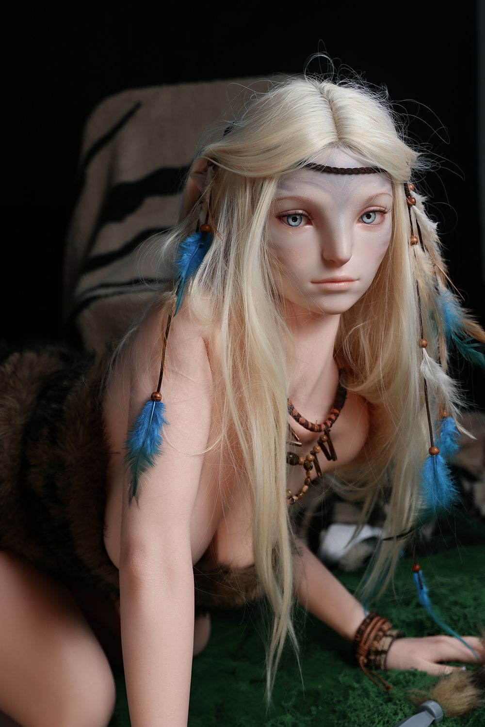 SY DOLL | 170cm ( 5.58’ ) - Full Silicone - M Series Seductive Wild Blonde Jungle Avatar-style Realistic Small Breasts Sex Doll - Lirael