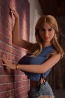 165cm (5ft 5in) Smile Face Big Boobs Real Doll with Blonde Hair Sex Doll