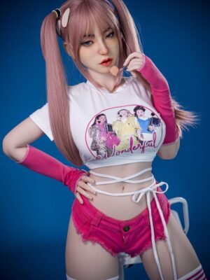 163cm Pink Hair Cute Small Breast Lifelike Sex Doll - Hailey